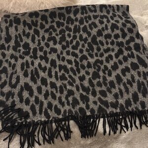 Ann Taylor Black and Gray Animal Print Scarf